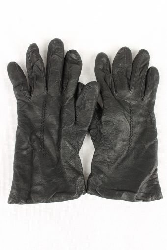 Vintage Womens Lined Gloves 80s Black