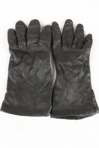 Vintage Womens Lined Gloves 80s Black