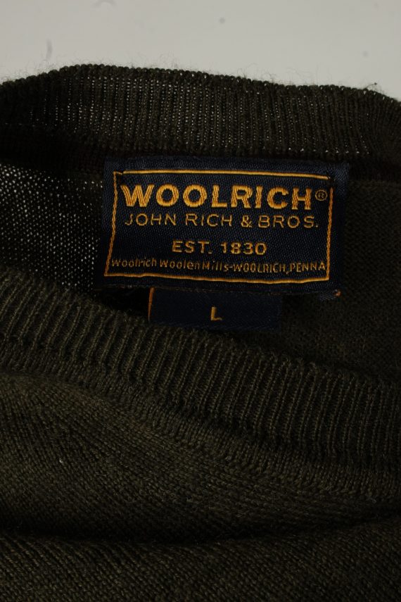 Woolrich Mens V Neck Jumper Khaki L
