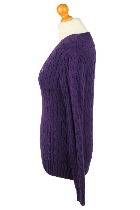 Polo Ralph Lauren Womens V Neck Jumper 90s Purple L