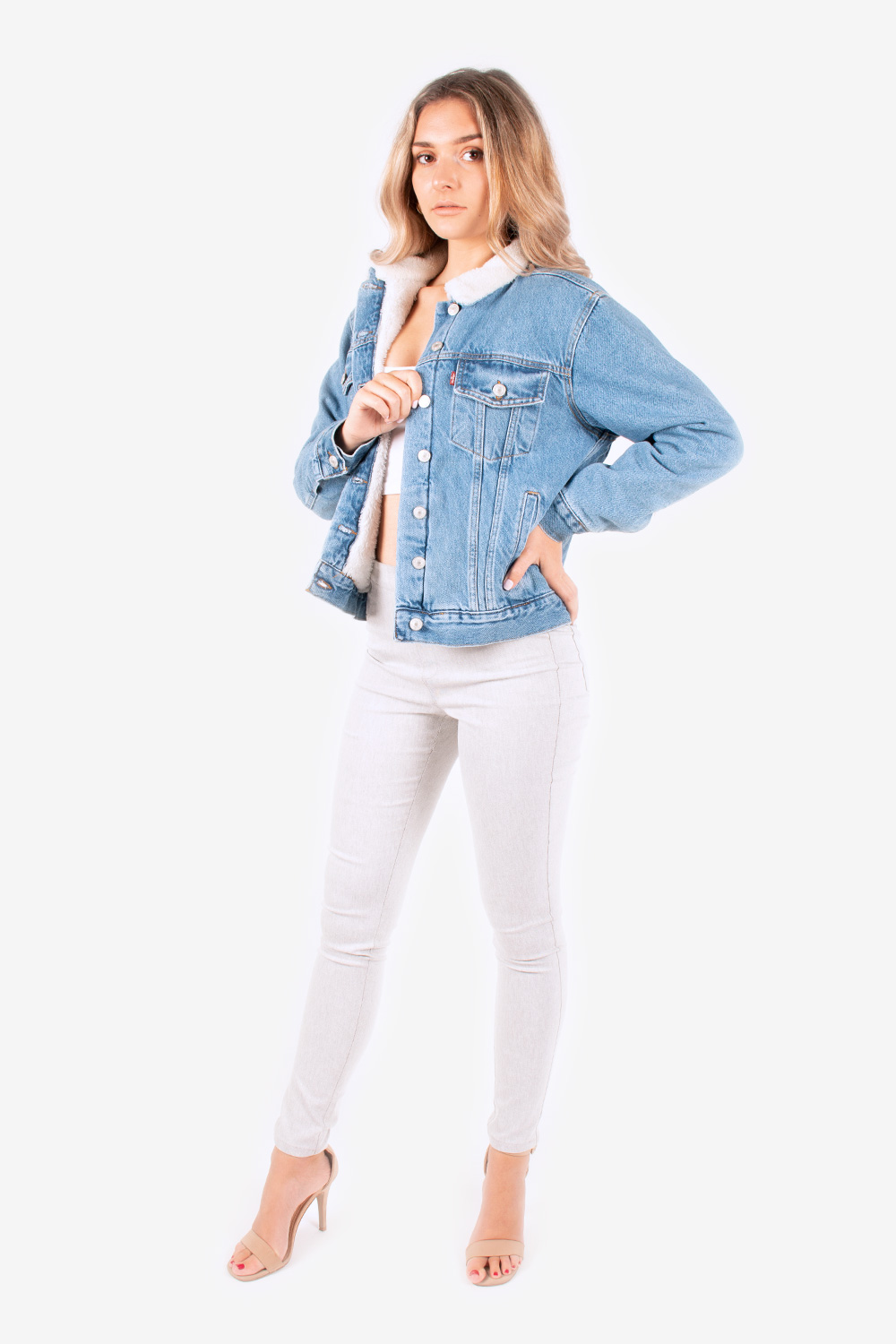 Women Levis Denim Fur Lined Sherpa 