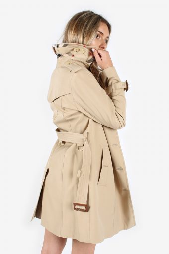 Burberry Vintage Women’s Double Breasted Trench Coat Overcoat Beige Size 16