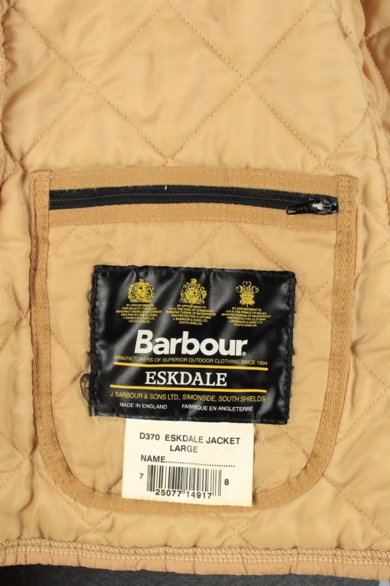 Vintage Barbour Mens Quilted Jacket Coat L Gold