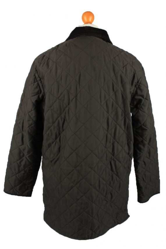 Vintage Barbour Mens Quilted Jacket Coat M Black