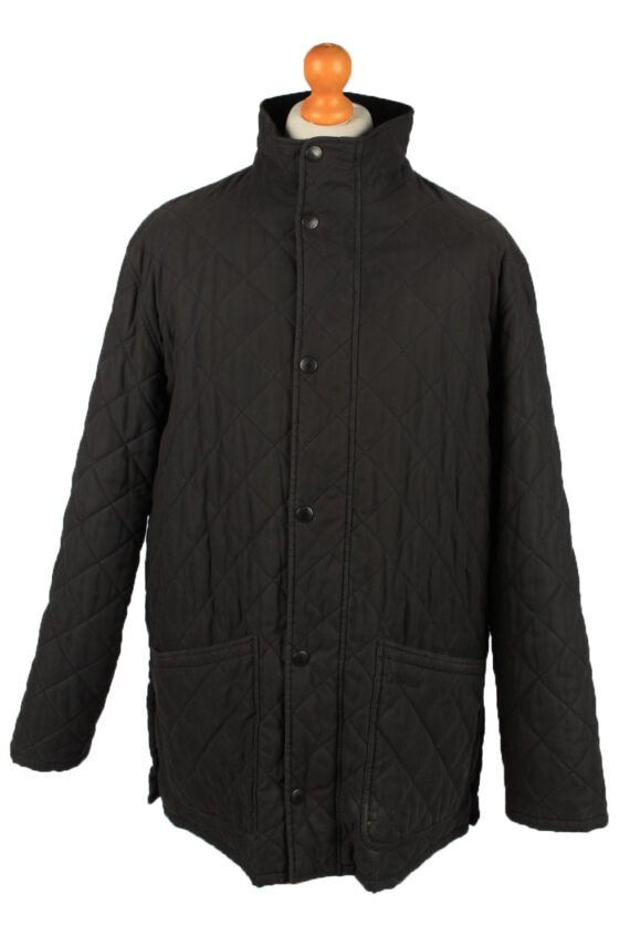Vintage Barbour Mens Quilted Jacket Coat XL Black