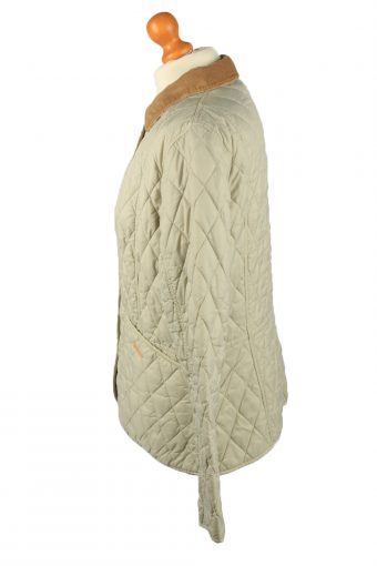 Vintage Barbour Womens Quilted Jacket Coat 16 Beige