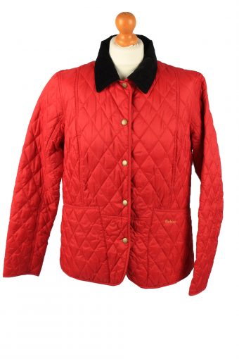 Vintage Barbour Womens Quilted Jacket Coat 14 Red