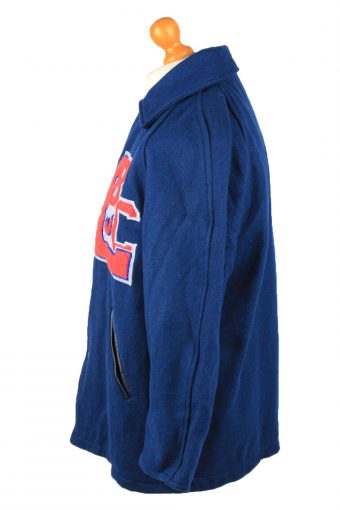Vintage Wool Unisex Baseball Bomber Jacket 90s 40 Blue -C2173-147948
