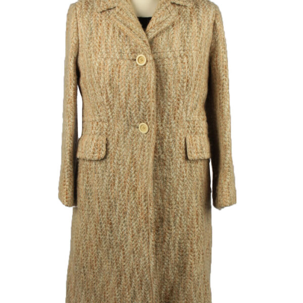 Vintage Gisela Munchen Womens Lined Overcoat Size 14 Chest 39 in Cream