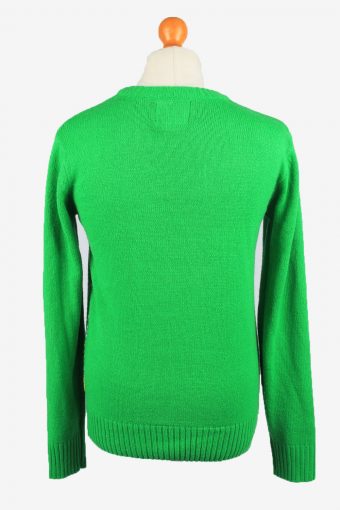 Christmas Jumper Vintage Holiday Sweater Mens Slogan M Green -IL2253-149701