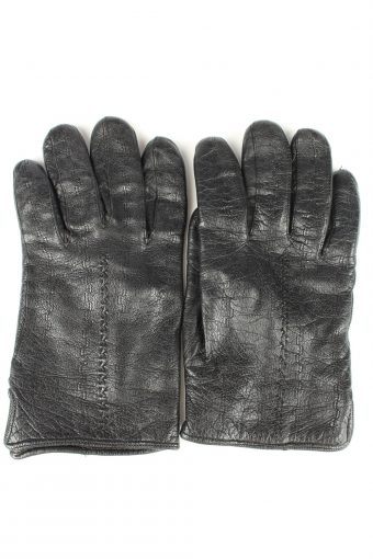 Vintage Womens Leather Gloves 80s Black