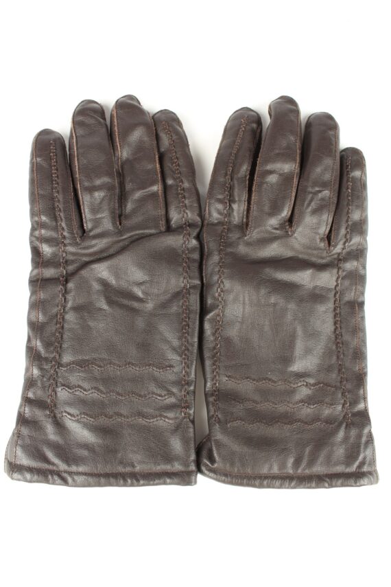 Vintage Unisex Leather Gloves 80s 9.5 Brown