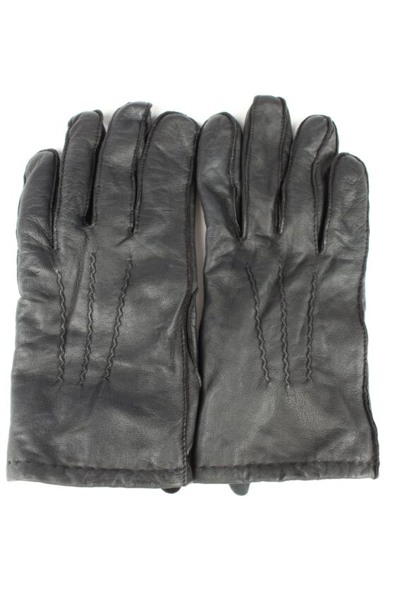 Vintage Mens Leather Gloves 80s Size Black