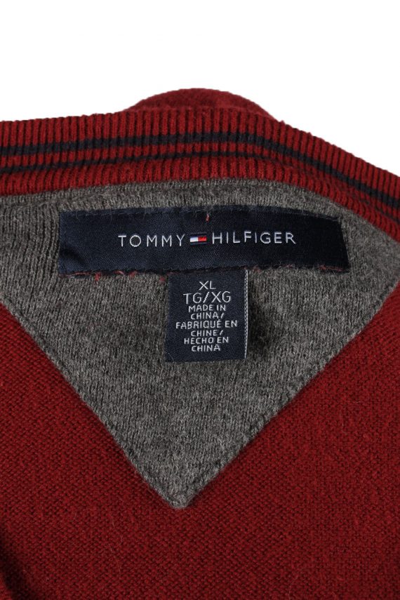 Tommy Hilfiger Mens Jumper Pullover 90s Bordeaux XL