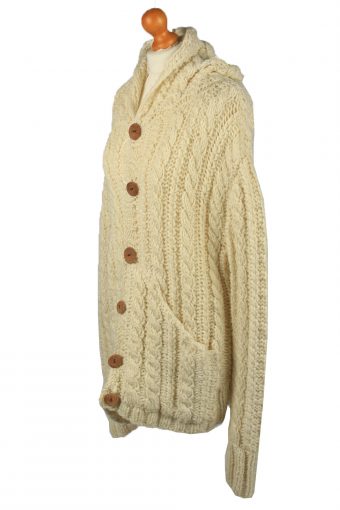 Womens Cable Knit Cardigan 90s Cream XXL