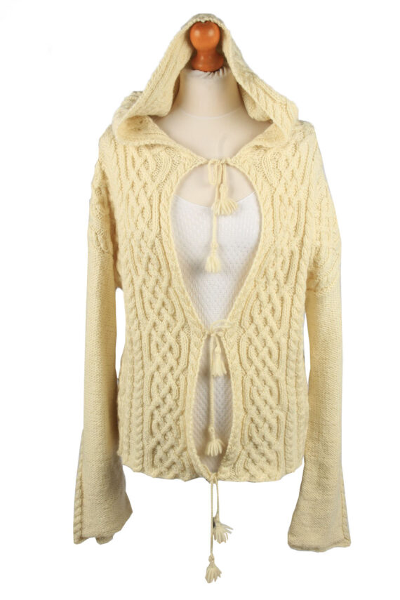 Womens Cable Knit Cardigan 90s Cream XL