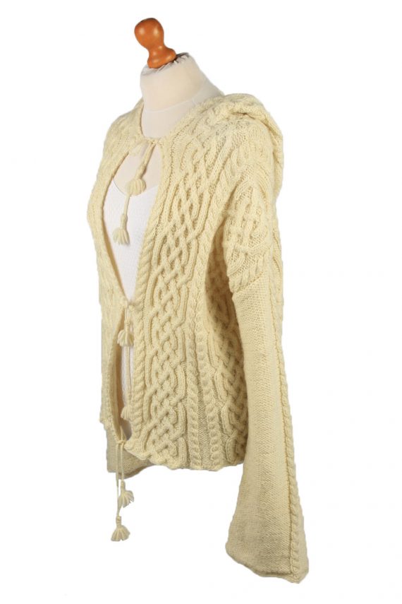Womens Cable Knit Cardigan 90s Cream XL