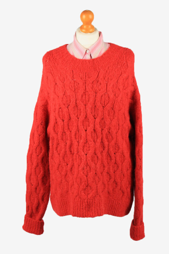 Womens Cable Jumper Red L