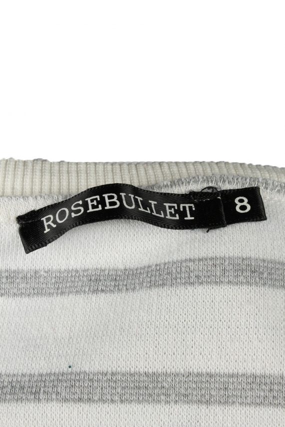 Rosebullet Womens Crew Neck Top Pullover White L