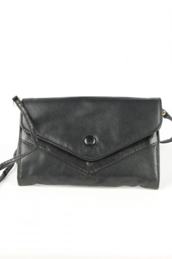 Leather Mini Shoulder Bag Womens Vintage 1980s Black