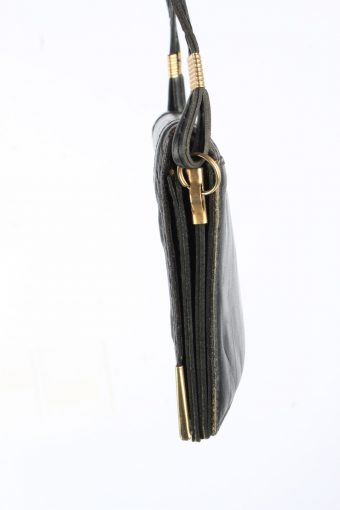 Leather Mini Shoulder Bag Womens Vintage 1980s Black -BG1179-152727