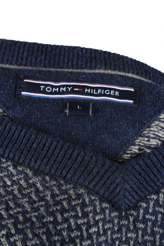 Tommy Hilfiger V Neck Jumper Sweater Mens Cashmere Mix Grey Marl L