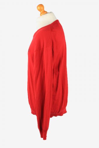 Chaps V Neck Jumper Pullover Vintage Mens L Red -IL2380-152488