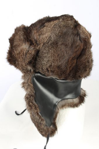 Russian Fur Ushanka Hat Vintage Unisex 1990s Brown -HAT1795-151375