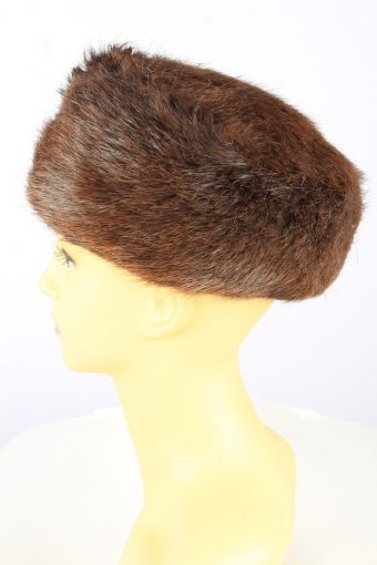 Russian Fur Cossack Hat Vintage Womens 1990s Brown -HAT1765-151136