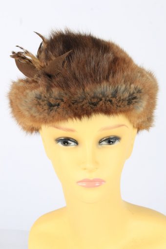 Russian Fur Cossack Feather Hat Vintage Womens