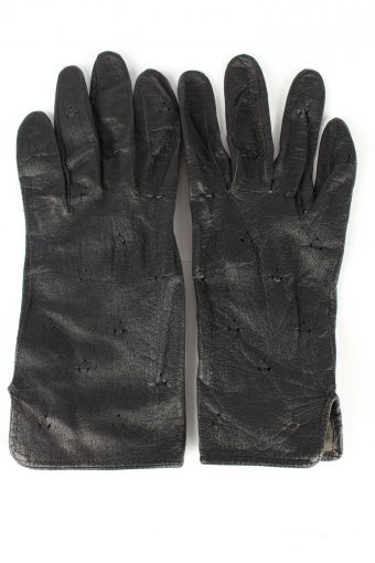 Leather Gloves Vintage Womens Black