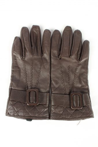 Leather Gloves Lined Vintage Womens Brown