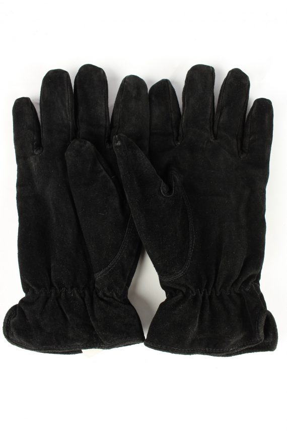 Genuine Leather Gloves Vintage Unisex 9.5 Black
