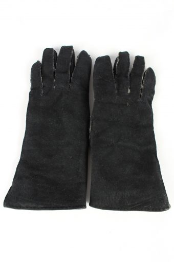 Leather Gloves Vintage Womens 7 Black