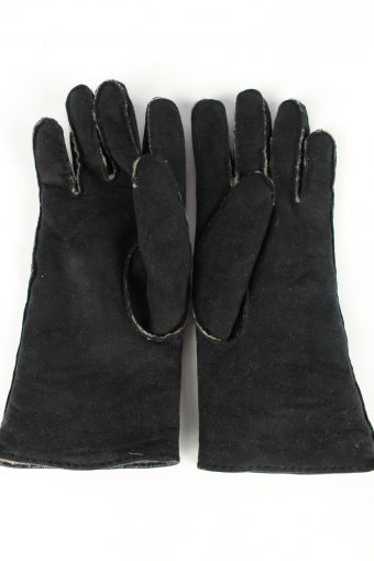 Leather Gloves Vintage Womens 7 Black -G406-151587