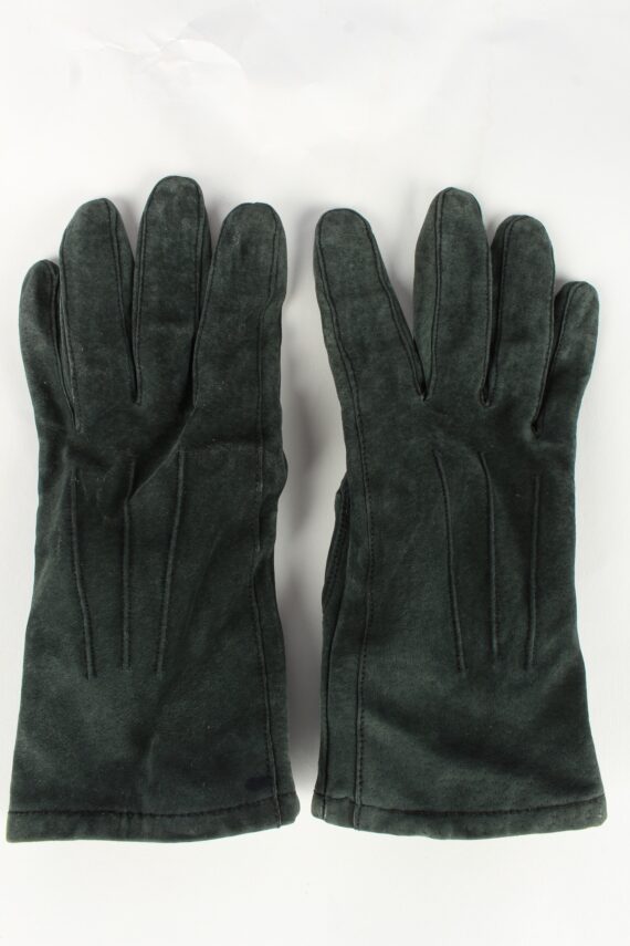 Genuine Suede Leather Gloves Womens L Green