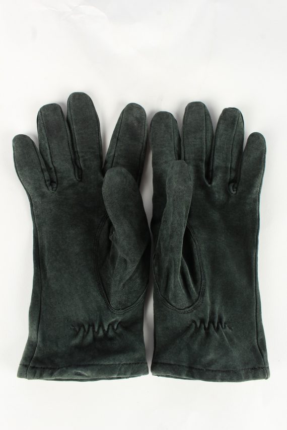 Genuine Suede Leather Gloves Womens L Green