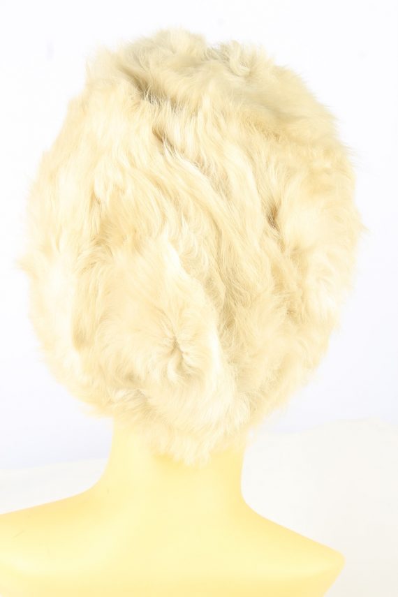 Faux Fur Lined Hat Vintage Womens