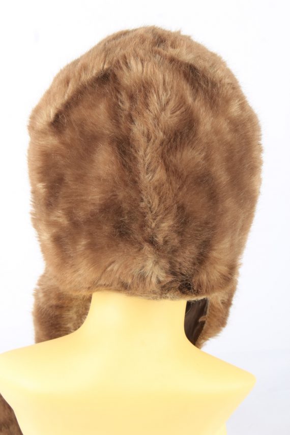 Faux Fur Hat With Scarf Vintage Womens
