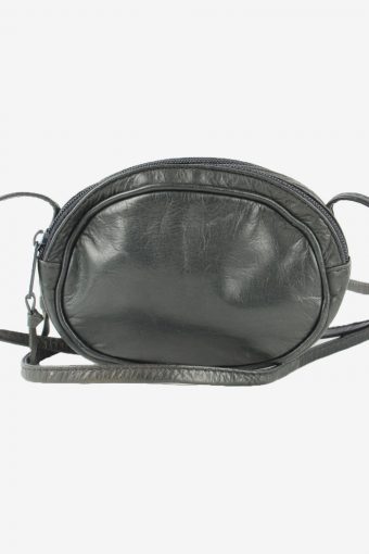 Leather Mini Shoulder Bag Womens Vintage Funbag 1990s Black