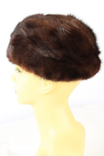 Russian Fur Cossack Hat Vintage Womens 1980s Brown -HAT1855-151844
