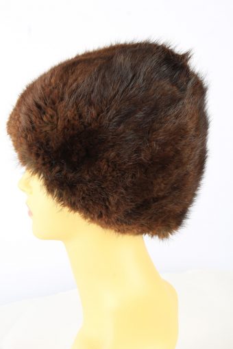 Russian Fur Cossack Hat Vintage Womens 1980s Brown -HAT1858-151856
