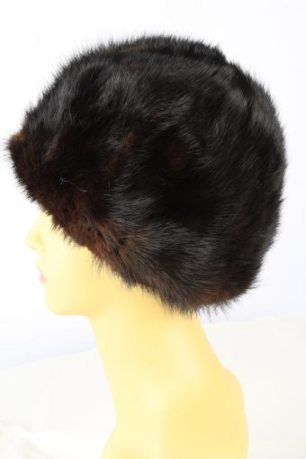 Russian Fur Cossack Hat Vintage Womens 1980s Dark Brown -HAT1859-151860