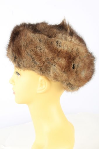 Russian Fur Cossack Hat Vintage Womens 1980s Brown -HAT1860-151864