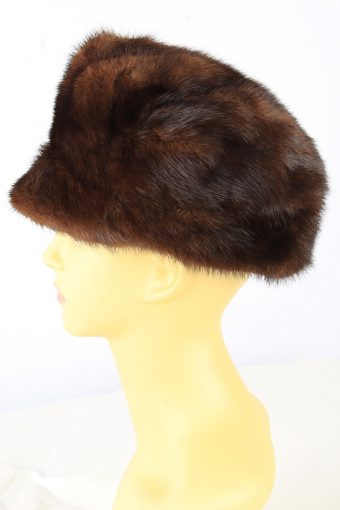 Russian Fur Cossack Hat Vintage Womens 1980s Brown -HAT1861-151868