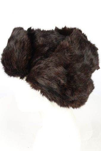 Russian Fur Ushanka Hat Vintage Unisex 1980s Dark Brown -HAT1877-151932