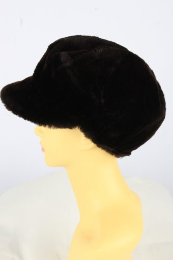 Winter Furry Cap Hat Vintage Womens 1990s Brown -HAT1742-150924