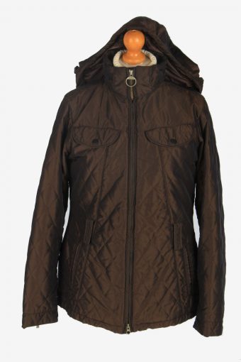 Womens Barbour Quilted Jacket Vintage Size M Dark Brown C2412