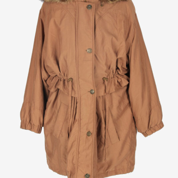 Womens Coat Hoodies Designer Vintage Size M Brown C2341