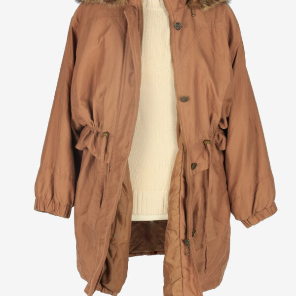 Womens Coat Hoodies Designer Vintage Size M Brown C2341